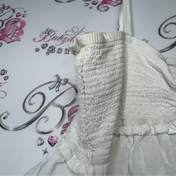 Wilfred top crop ruffle frilly bralette style white cream stretchy boho flowy - Picture 5 of 6